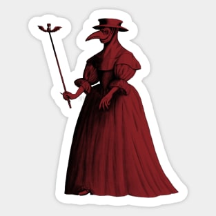 Lady Plague Doctor (red) Sticker